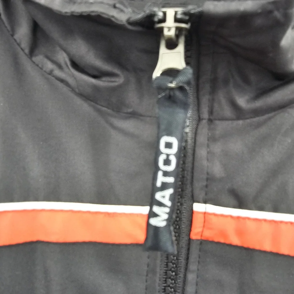 Matco Tools Jacket Mens XL Black Orange Fleece‎ Lined Mechanic Jacket Zip Up